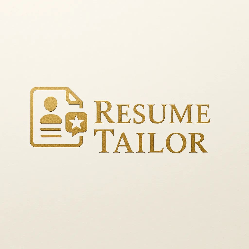 ResumeTailor branding treatment, gold on black
